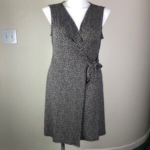 Dana Buchman Sleeveless Wrap Dress Animal  Dot Print